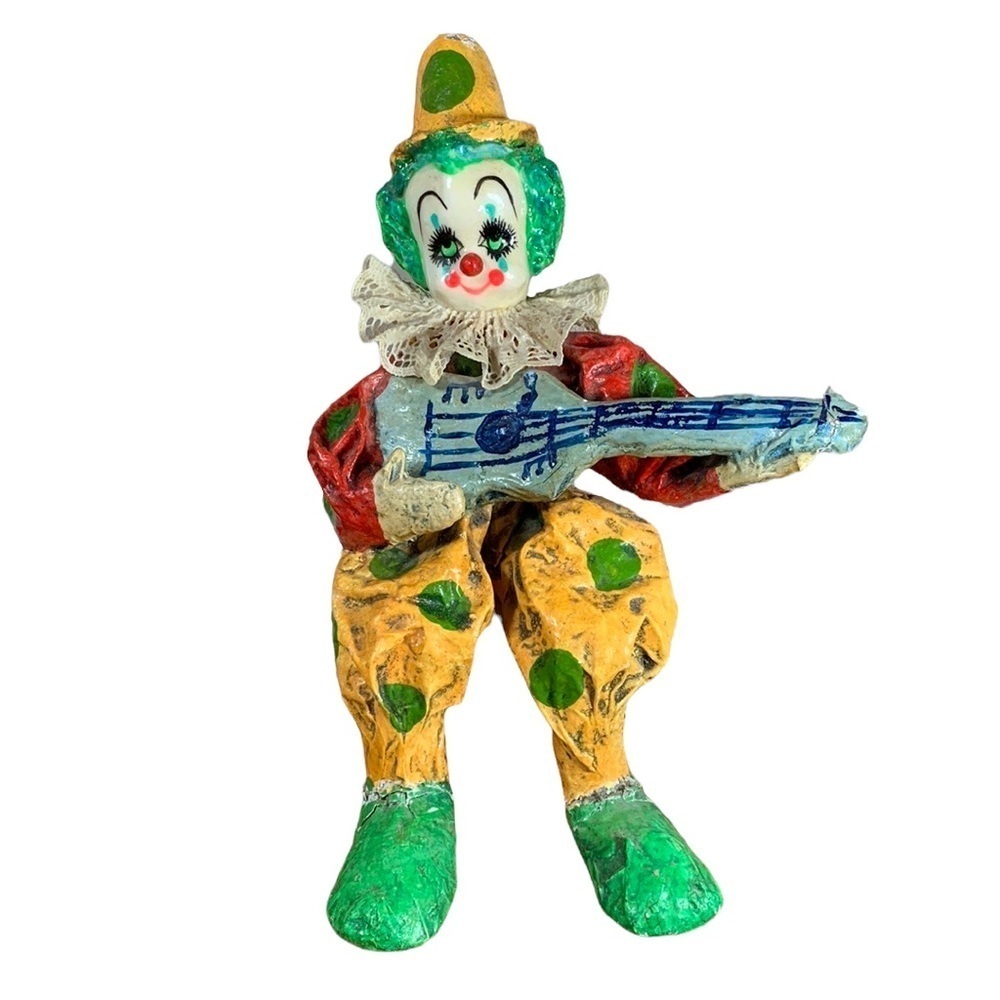 Vintage 1980s Paper Mache Clown - Large